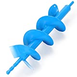 16' x 4' Upgraded Auger Drill Bit With Sharp Thickended Blades And Tungsten Steel Cemented Carbide Twist Drill Bits- Ice Augers for Ice Fishing Intensive Blades Heavy Duty Green Auger Drill Bit for Planting for 3/8' Hex Drive Drill