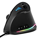 Gaming Mouse with Rocker, GROLEBO Ergonomic Mouse , 1500 to 10000 DPI,11 Programmable Buttons, Vertical Gaming Mice Wired with RGB Lighting for PC/Laptop/E-Sports/Gamer