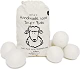 Wool Dryer Balls Organic XL 6-Pack by Ecoigy, Reusable Natural Fabric Softener for Laundry, Dryer Sheets Alternative, New Zealand Wool, Speed Up Dry Time, Cut Energy Costs