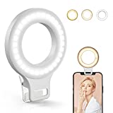 Clip on Ring Light, Kimwood Rechargeable 60 LED Selfie Ring Light for Phone, Laptop, Tablet ( 3 Models, 5 Level Brightness)