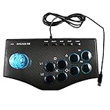 schicj133mm Arcade Fight Stick, Street Fighter Arcade Game Fighting Joystick with USB Port Rocker Controller, Compatible with PS2/PS3/Xbox PC TV Box Laptop