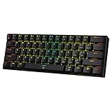 Redragon K630 Dragonborn 60% Wired RGB Gaming Keyboard, 61 Keys Compact Mechanical Keyboard with Tactile Blue Switch, Pro Driver Support, Black