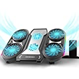 SOUNDANCE Laptop Cooling Pad, Laptop Cooler with 6 Fans Prevent Overheating, Adjustable Height with RGB Lights Phone Holder, Dual USB Ports, Low Noise, Suit for All Gaming Laptop Computer Up to 17”