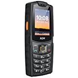 AGM M6 4G Rugged Phone Unlocked Phone Cell Phone for Seniors & Kids, Dual SIM IP68/IP69K Waterproof Phone, MIL-STD-810H, T-Mobile, 2.4' Screen 48MB+128MB 2500mAh Battery Black, Big Font, Big Speaker