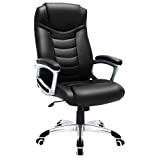 SONGMICS Thick Executive Office Chair with High Back Large Seat and Tilt Function, Black