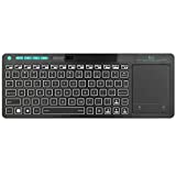 (Dual Mode) Rii RT518S Wireless and Bluetooth 2-LED Color Backlit Multimedia Keyboard with Multi-Touch Big Size Trackpad,Rechargable Keyboard for Android TV Box,PC,Tablets,Smart TV, HTPC, IPTV,Windows