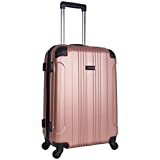 Kenneth Cole Reaction Out Of Bounds Luggage Collection Lightweight Durable Hardside 4-Wheel Spinner Travel Suitcase Bags, Rose Gold, 24-Inch Checked