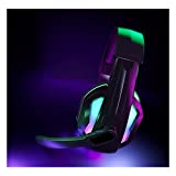 Wired Headphone, Soft Earmuffs, LED Lights, Over-Ear Headphone with Adjustable Headband, Compatible with Multi-Platforms