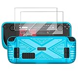 Steam Deck Case Compatible with Steam Deck Silicone Soft Case With 2 Steam Deck Glass Protectors Suitable for Steam Deck Shock Absorption Anti-Slip Anti-Scratch Design Steam Deck Accessorie