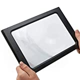 Hanme Full Page Reading Magnifier with LED Lighted, 5X Hands-Free Rectangular Magnifying Glass, for Low Vision Seniors Repair Observation