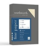 Southworth FSC Certified 55% Recycled 25% Cotton Linen Business Paper, 8 1/2in. x 11in., 24 Lb, Ivory, Box Of 500, 564C