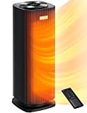 Dreo Space Heater for Indoor Use, Quiet&Fast Portable Heater with Tip-Over and Overheat Protection, Remote, Oscillating,12H Timer, LED Display with Touch Control, Electric Heater for Office Use