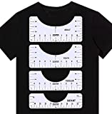T Shirt Alignment Tool , Acrylic T-Shirt Ruler Guide to Center Designs for Vinyl and HTV Alignment Tool (Style B- 4PCS)