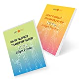 HTVRONT Heat Transfer Paper for T Shirts - 20 Pack Mixed Light & Dark Iron on Transfer Paper,8.5' x 11' Printable Heat Transfer Vinyl for Inkjet Printer, Durable & Easy to Use