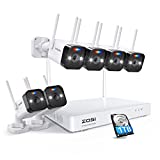 ZOSI 2K Spotlight Wireless Security Camera System with Two-Way Audio,8CH 3MP CCTV NVR with 1TB Hard Drive,6PCS 3.0MP Indoor Outdoor WiFi Surveillance Cameras,Color Night Vision,for Home 24/7 Record