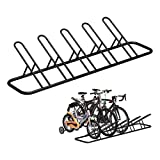 Mr IRONSTONE 5 Bike Rack, Floor Bike Rack for Garage, Indoor/Outdoor Nook Bicycle Storage Stand, for Mountain Bike, Road Bike and Kids Bike
