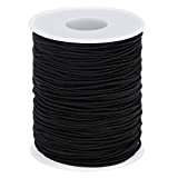 Elastic String for Bracelets, Selizo Elastic Cord Jewelry Stretchy Bracelet String for Bracelets, Necklace Making, Beading and Sewing (1.2 MM, 109 Yards, Black)