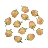 BEEFLYING 10pcs Transparent Acrylic Flower Rose Bud Charms Pendants for Jewelry Making Earrings Necklaces Bracelets (Mixed style4)