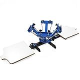 BestEquip Screen Printing Machine 2 Station 4 Color Screen Printing for T-Shirt DIY Screen Printing Press Silk Screen Removable Pallet (2 Station 4 Color)