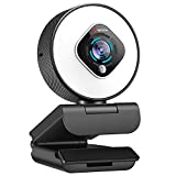 Streaming Webcam with Light - HD 1080P Autofocus Computer Camera with Microphone USB Camera with Digital Zoom for Xbox|PC|Desktop|Laptop|Gaming|Video Calling