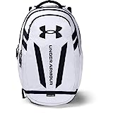 Under Armour Hustle Backpack, White (100)/Black, One Size Fits All