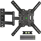 USX MOUNT Full Motion TV Wall Mount Swivel and Tilt for Most 26-55 Inch TVs, TV Mount Perfect Center Corner Design on Single Stud, Wall Mount TV Bracket Up to VESA 400x400mm and 77 lbs