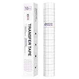 Vinyl Transfer Tape, RIZEE 12x120 Inches Standard Grip w/Alignment Grid Application Transfer Paper for Cricut, Silhouette Cameo, Adhesive Vinyl for Decals, Signs, Windows, Stickers