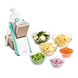 DASH Safe Slice® Mandoline Slicer, Julienne + Dicer for Vegetables, Meal Prep & More with 30+ Presets & Thickness Adjuster - Aqua