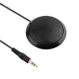 Dreokee Conference Microphone 3.5mm Desktop Computer Mic for Computer Desktop and Laptop 360° Omnidirectional Condenser Mic for Online Meeting/Class, Skype, Recording, Chatting, Gaming