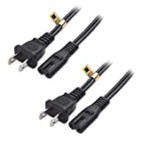 Cable Matters 2 Pack 2 Prong TV Power Cord 15 ft, UL Listed AC Power Cord Compatible with Samsung LG Sony Insignia TCL Sharp Toshiba Hisense TV PS4 PS5, Non Polarized (NEMA 1-15P to IEC C7) - 15 Feet