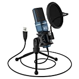 USB Microphone, TONOR Computer Cardioid Condenser PC Gaming Mic with Tripod Stand & Pop Filter for Streaming, Podcasting, Vocal Recording, Compatible with Laptop Desktop Windows Computer, TC-777