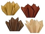 Coffee Chocolate Mocha Tan Dark Light Brown Assorted Mixed Color Multi-Pack Tissue Paper for Flower Pom Poms Art Craft Party Gift Bag Basket Filler