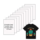 Printable Heat Transfer Vinyl Paper Inkjet Printer Iron on HTV for Dark Fabrics or T-shirts, A4 Size Pack of 10