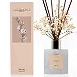 Cocorrína Reed Diffuser Set, 6.7 oz Clean Linen Scented Diffuser with Sticks Home Fragrance Essential Oil Reed Diffuser for Bathroom Shelf Decor, Living Room, Large Room