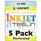 Perforated Inkjet Teslin Synthetic Paper - 5 Sheets