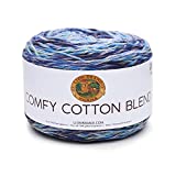(1 Skein) Lion Brand Yarn Comfy Cotton Blend Yarn, Ocean Breeze
