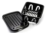 Camco Mini Dish Drainer and Tray | Fits RV Sinks and Small Counter Spaces | Durable Heavy-Duty Construction | (43512) , Black