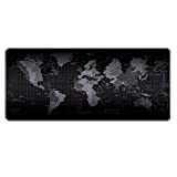 Gaming Mouse Pad Large Extended Mouse Mat with Stitched Edge Desk Mat Keyboard Pad for Laptop Computer Desktop PC Gamer Office and Home Non-Slip Rubber Mousepad (23.5' x 11.8' Map)