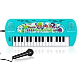 Raimy Kids Piano Keyboard, 32 Keys Portable Piano Early Learning Educational Electronic Music Keyboard Instrument Toys for 3 4 5 6 Year Old Boys and Girls (Blue)