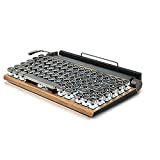 Retro Typewriter Keyboard, 7KEYS Electric Typewriter Vintage with Upgraded Mechanical Bluetooth 5.0,Multi Devices Connection Classical Wooden,Punk Round Keys for Desktop PC/Laptop Mac/Phone