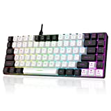7KEYS Wired Gaming Keyboard, TKL Quiet Keyboard, 84Keys Ultra Portable, 11 Kinds RGB Backlit and Mechanical Feeling, Detachable and Stable Type-C Cable, for Desktop PC Computer,Laptop Mac Layout