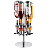 Rotating bottle liquor shot dispenser. Revolving Bar butler caddy. 6 Liqour carousel for home. Man cave party Halloween Christmas Bachelor Wedding Beverage Wine Whiskey Holder Dispensers pour machine