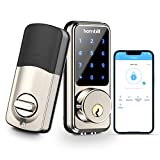 Smart Lock Keyless Entry Deadbolt Door Locks,Hornbill Smart Lock Front Door,Digital Electronic Bluetooth Deadbolt Door Lock Works with APP,Code Auto Lock for Hotel Airbnb Home(Not included G2 Gateway)