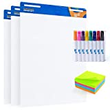 Large Flip Chart Easel Pads Bundle With 3 25 x 30-Inch Sticky Flip Charts, 8 Colorful Flip Chart Dry Erase Markers & 5 Sticky Note Pads