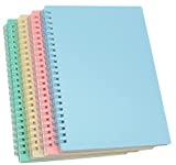 Spiral Notebook, 4 Pcs A5 Thick Plastic Hardcover 7mm College Ruled 4 Color 80 Sheets -160 Pages Journals for Study and Notes (4)