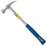 Estwing Hammer - 20 oz Straight Rip Claw with Milled Face & Shock Reduction Grip - E3-20SM, Silver