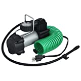 Slime 40045 Home Tire Inflator, Wall Mounted 120v, SUV, 4x4 Air Compressor, Heavy Duty, 2X Pro Power, Heavy Duty, with Analog 150 psi Dial Gauge, Long Hose and LED Light, 120V, 4 min Inflation