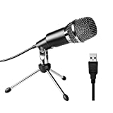 FIFINE USB Microphone, Plug and Play Home Studio USB Condenser Microphone for Skype, Recordings for YouTube, Google Voice Search, Games, for Windows and Mac-K668