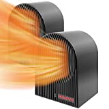 Small Space Heater 2 Pack 500W Electric Personal Heater Portable Mini Heater with Thermostat Quiet Ceramic Desk Heater for Office Under Desk Bedroom Home Room Indoor Use Energy Efficient,