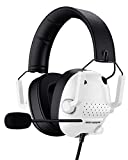 SENZER SG500 Gaming Headset for PS5 PS4 Xbox, Surround Sound Headset with Noise Canceling Microphone - Detachable Memory Foam Ear Pads Portable Foldable Headphones for PC Switch Laptop - White